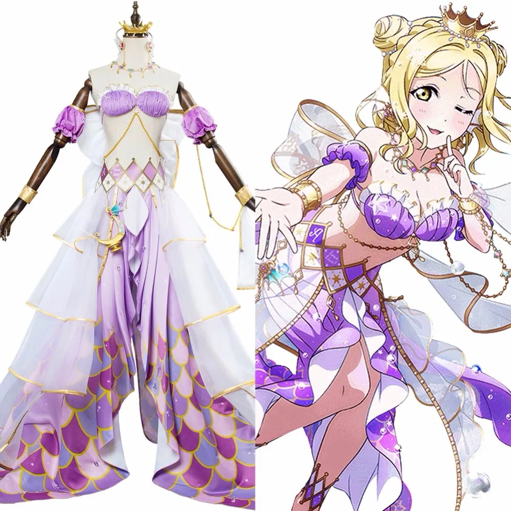 [Сток] 2018 аниме LoveLive Мари охара Русалка Пробуждение вечерние платья униформа