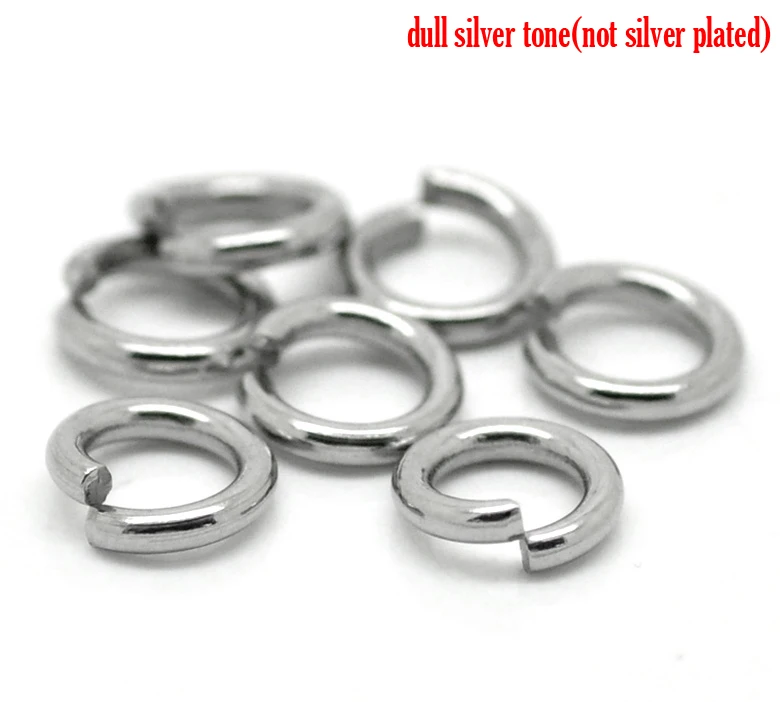 

DoreenBeads 15PCs Silver Tone Stainless Steel Open Jump Rings 8mmx1.5mm new
