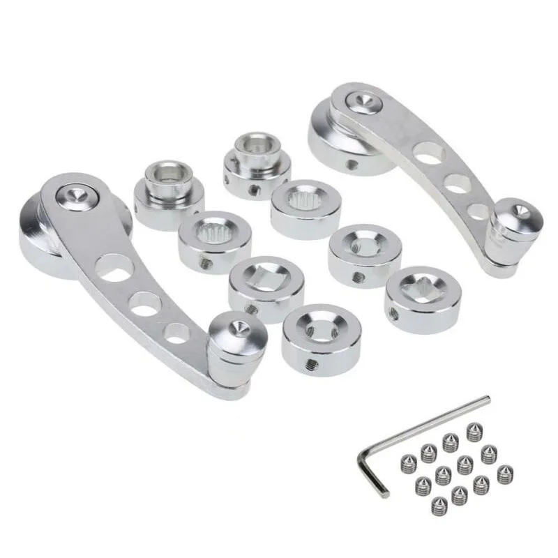 

2pcs car Crank Handles high quality Silver 114mm General Aluminum Alloy Window Lifter Handles accessories for Truck Pickup Doors