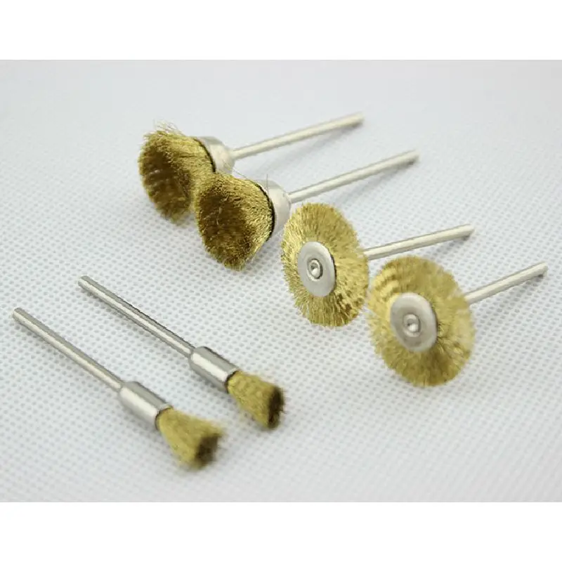 25pcs/lot 3mm Shank Copper Wire Brush for Electric Mill Drill