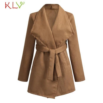 

Women Jacket Winter Plus Size Lapel Wool Trench Coat Long 2018 Ladies Chamarra Cazadora Mujer Coat For Girls 18Nov14