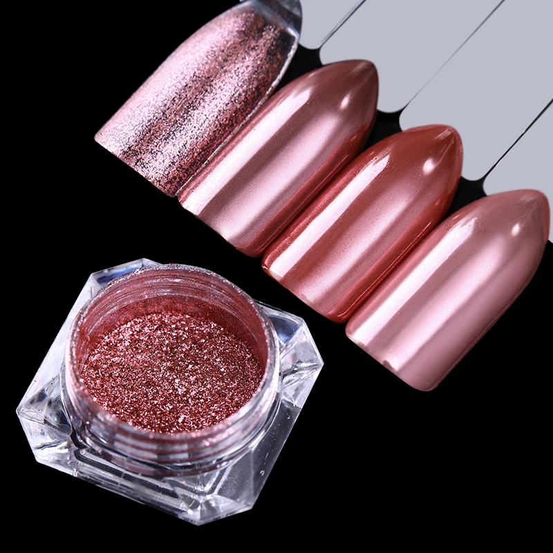 

1PCS Nail Mirror Effect Powder Nail Polishing for Nail Art Decoration Chrome Pigment Sequins Rose Gold Silver Black Nails Powder