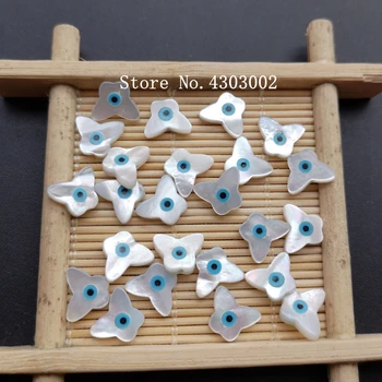 

200pcs/lot 8x10mm Natural Butterfly Blue Evil Eye Mother of Pearl shell for DIY Jewelry Butterfly MOP Pearl Shell