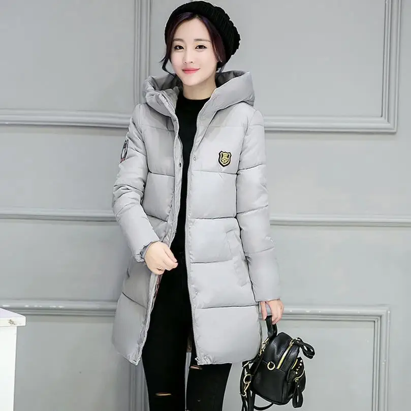 Gray Winter Women Coat Jacket Warm High Quality Woman slim Jacket