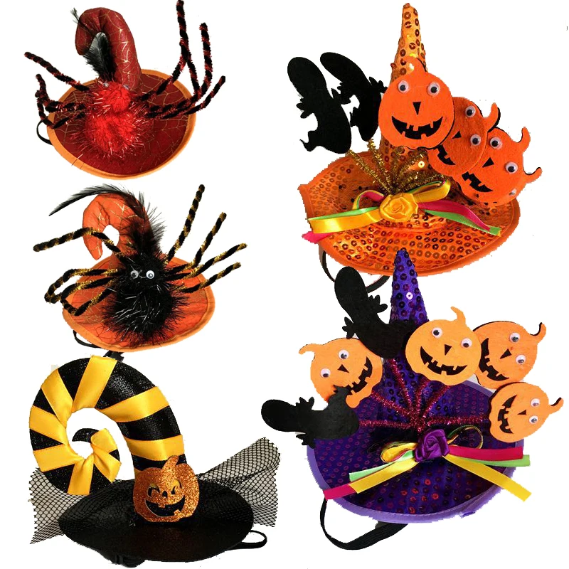 

Cat Costumes Halloween Pet Supplies Pet Dog Ornaments Halloween Pet Spider Hat Pumpkin Wizard Turns Cap