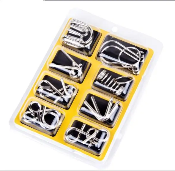 

8 Set =1packing Metal Ring Puzzle Magic Unlink Game Toy Brain Teaser Toy Children Learning Educational Toy Magic Trick YH793