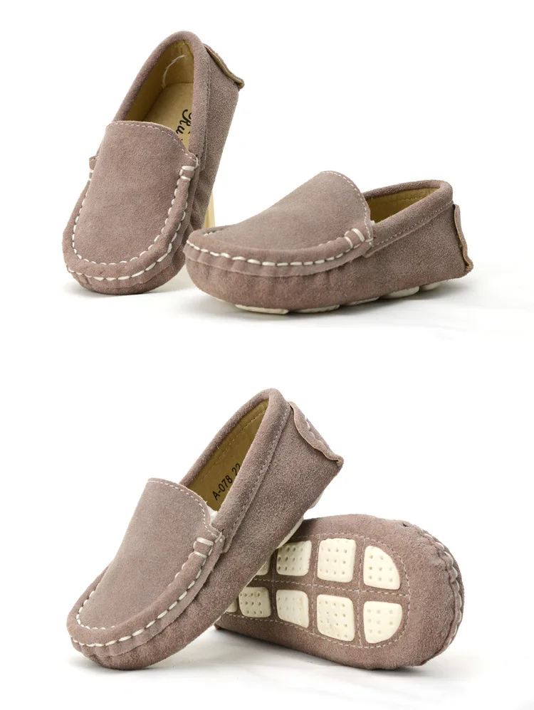 Детская обувь для девочек кожаная обувь для мальчиков Мокасины Туфли однотонного цвета плоская подошва Детские Лоферы детские мокасины на плоской подошве евро 19-30
