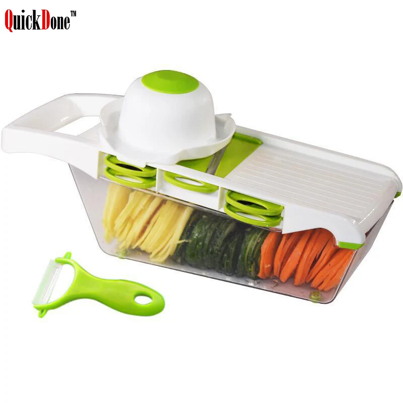 

QuickDone Mandoline Peeler Grater Vegetable Slicer With Stainless Steel Blade Manual Onion Potato Carrot Fruit Cutter AKC6232