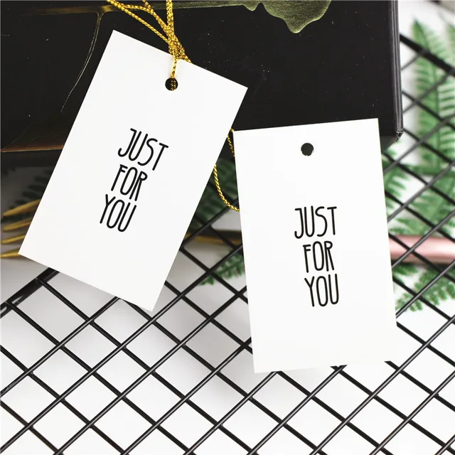 Etiquetas colgantes hechas a mano, etiquetas de decoración para regalo, suministros de regalo para fiesta de boda, 4,5x7,5 cm, 50 Uds., color blanco, Just For You, Thank You Etiquetas colgantes hechas a mano, etiquetas de decoración para regalo, suministros de regalo para fiesta de boda, 4,5x7,5 cm, 50 Uds., color blanco, Just For You, Thank You
