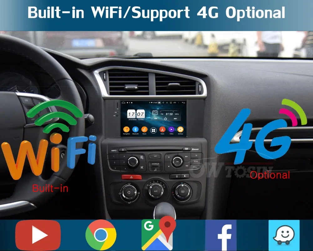 " ips 8 ядерный 4 Гб ram+ 64 Гб rom Android 9,0 автомобильный DVD радио gps для Citroen C4 C4L DS4 2012 2013 DSP CarPlay