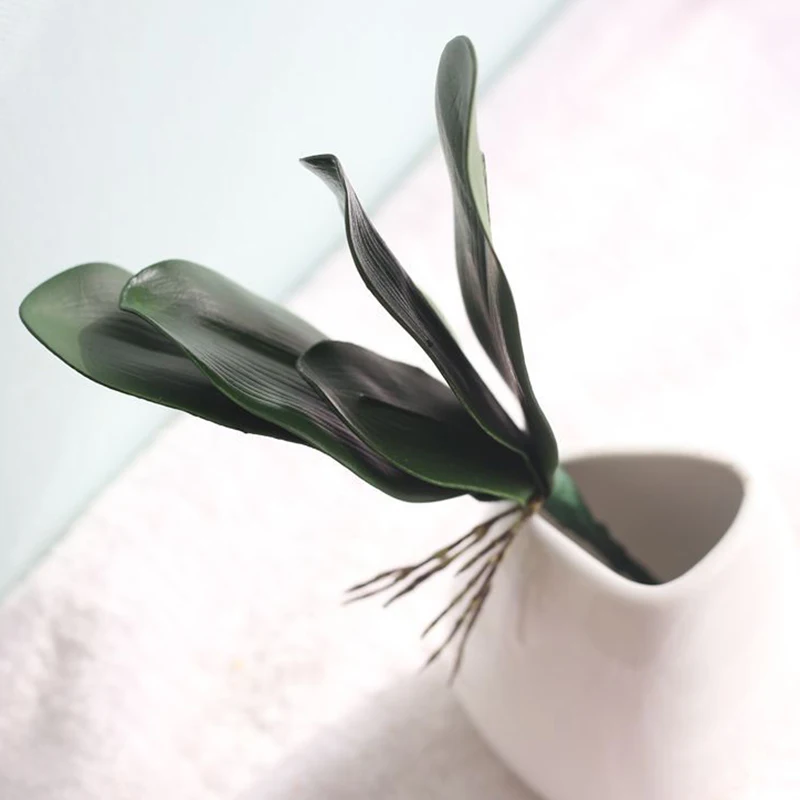Искусственный лист растения настоящий на ощупь фаленопсис лист декоративные искусственные цветы вспомогательный материал для цветочного оформления листья орхидеи