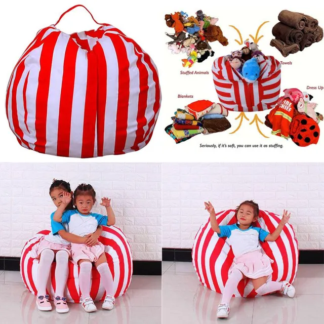 Kids Stuffed Animal Plush Toy Box Bean Bag Soft Stripe Fabric Chair Kids Stuffed Animal Plush Toy Box Bean Bag Soft Stripe Fabric Chair Red Vacuum Bags For