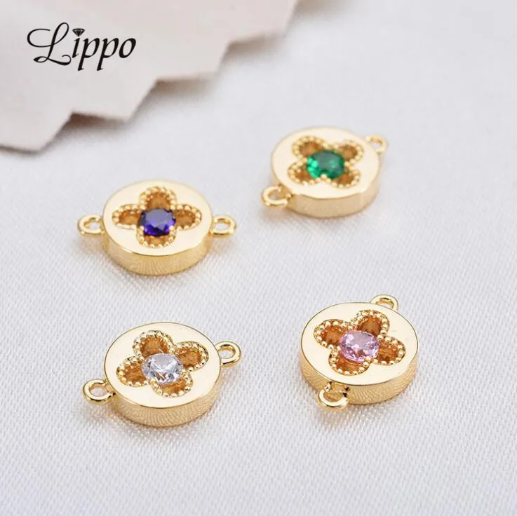 

16pcs High Quatity Bracelets Or Anklet Connectors Necklace Findings 8mm Round Zircon Jewelry Fit necklace jewelry make up