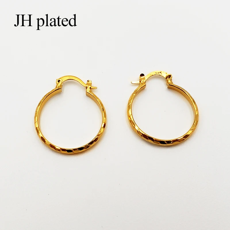 JHplated Арабская Мода 24K серьги-кольца для женщин/девушек золотого цвета ювелирные изделия Ближний Восток Африка Эфиопский лучшие подарки Вечерние