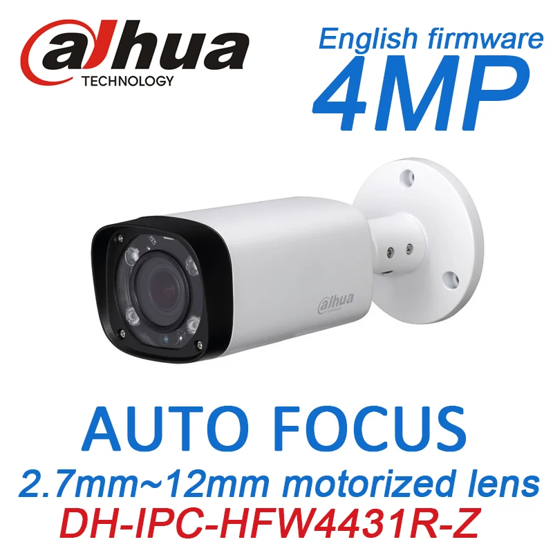  Dahua h.265 4MP IP PoE IPC-HFW4431R-Z 2.7~12mm motorized auto focus zoom lens IR 80M onvif network cctv camera english firmware 