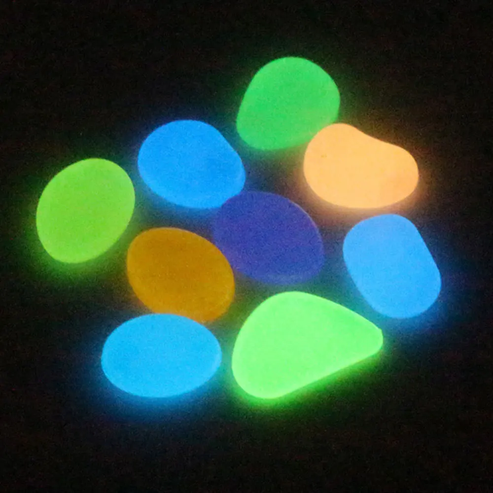 

10pcs Plastic Pebbles Stones Sand Beach Fish Tank Aquarium Glow in The Dark DIY Glowing Luminous
