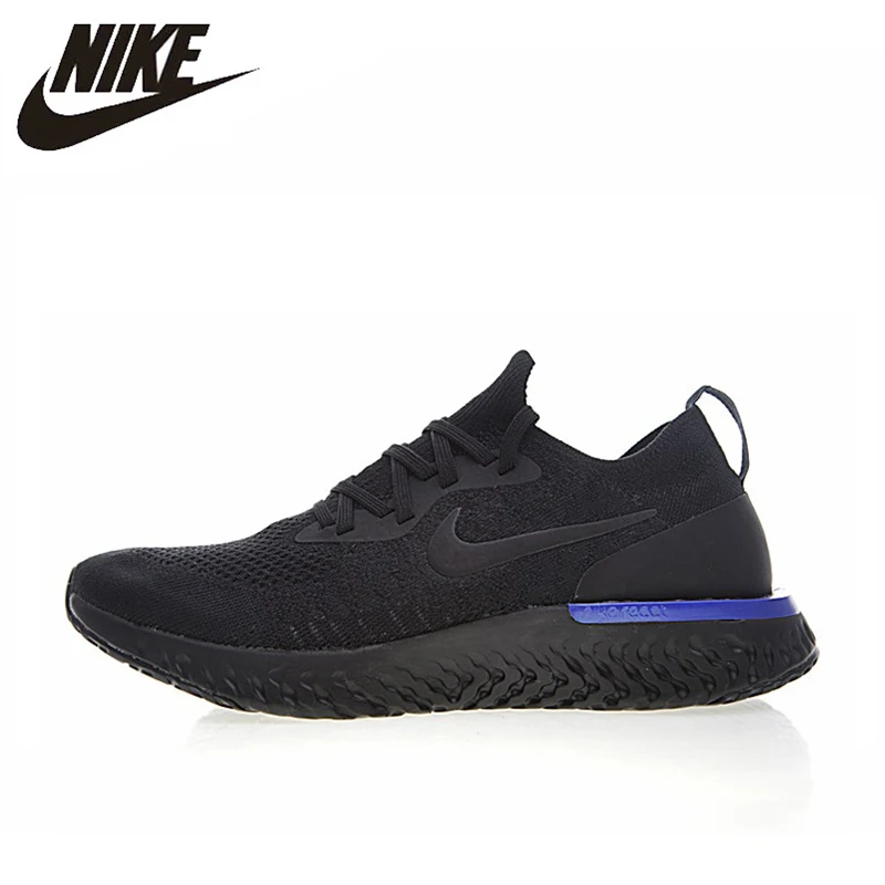 

Nike Epic React Flyknit Men's and Women's Running Shoes, Black, Lightweight Non-slip Wear Resistant Breathable AQ0067 004