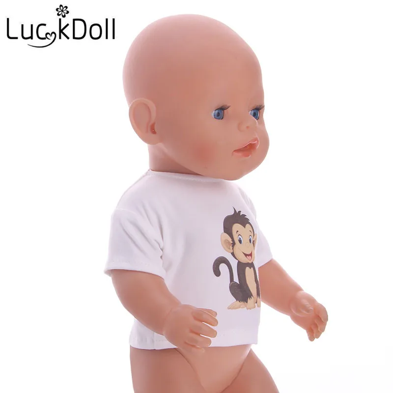 LUCKDOLL хлопковая Футболка Подходит для 18-дюймовые американская кукла Logan кукла мальчик одежда аксессуары игрушки для детей