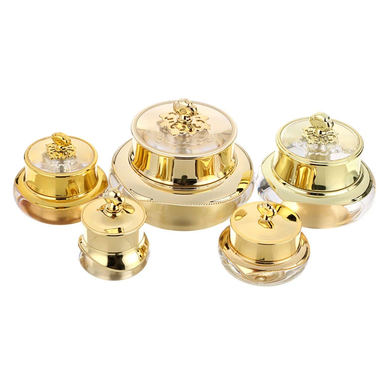 

Plastic Crown Empty Sample Pot Cosmetic Cream Lotion Container Refillable Bottles for Nail Makeup Cream Gold 5/10/15/30/50g New