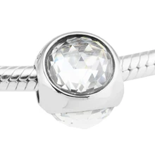 Подходит для браслетов Pandora, Сияющие капли, бусины с прозрачным кристаллом, Стерлинговое Серебро пробы, ювелирные подвески