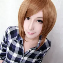 MCOSER новое поступление 35 см короткие Sekai Ichi Hatsukoi-yoshino chiaki коричневый карнавальный костюм парик