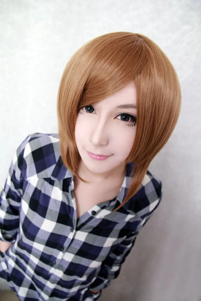 

MCOSER New arrival 35cm Short Sekai Ichi Hatsukoi-yoshino chiaki brown Cosplay Costume Wig