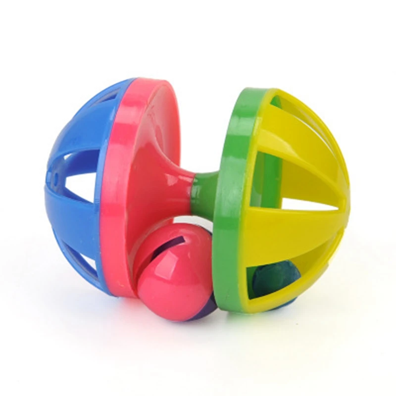 Funny Pet Cat Toy Hit Color Ball Double Bells Ball Vocal Cat Toy Alarm Ball Bell Squeak Toys For Dogs And Cats Products