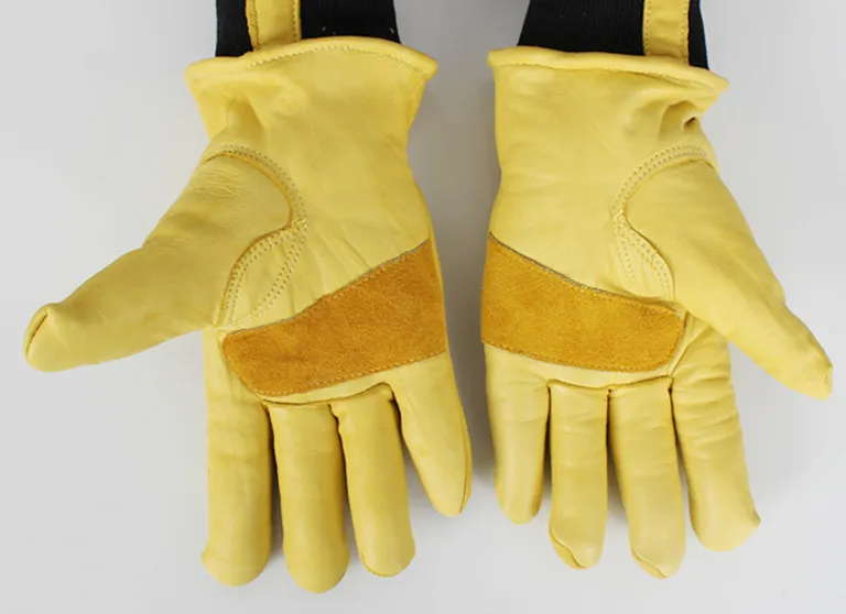 Free shipping two pairs of genuine leather full line protecting gloves with comfortable elastic cuff . Free shipping two pairs of genuine leather full line protecting gloves with comfortable elastic cuff .