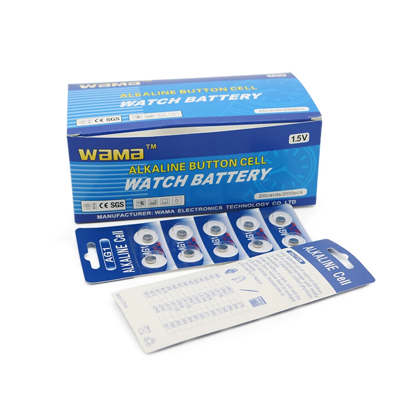 10 шт./упак. Wama AG1 LR621 1 55 V щелочные кнопочные батарейки одноразовые для