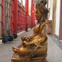 Bi001921 2" Тибет бронзовый gild свинка Прежде всего Бог богатства Желтый Jambhala Zambala