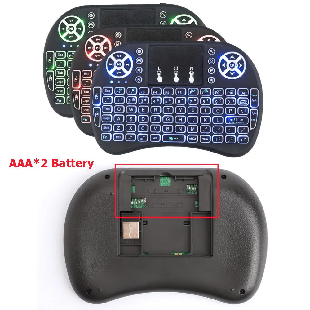I8 Мини клавиатура литиевая батарея заряжаемая английская версия Air mouse Мультимедийный пульт дистанционного управления ручной для Android tv BOX PC