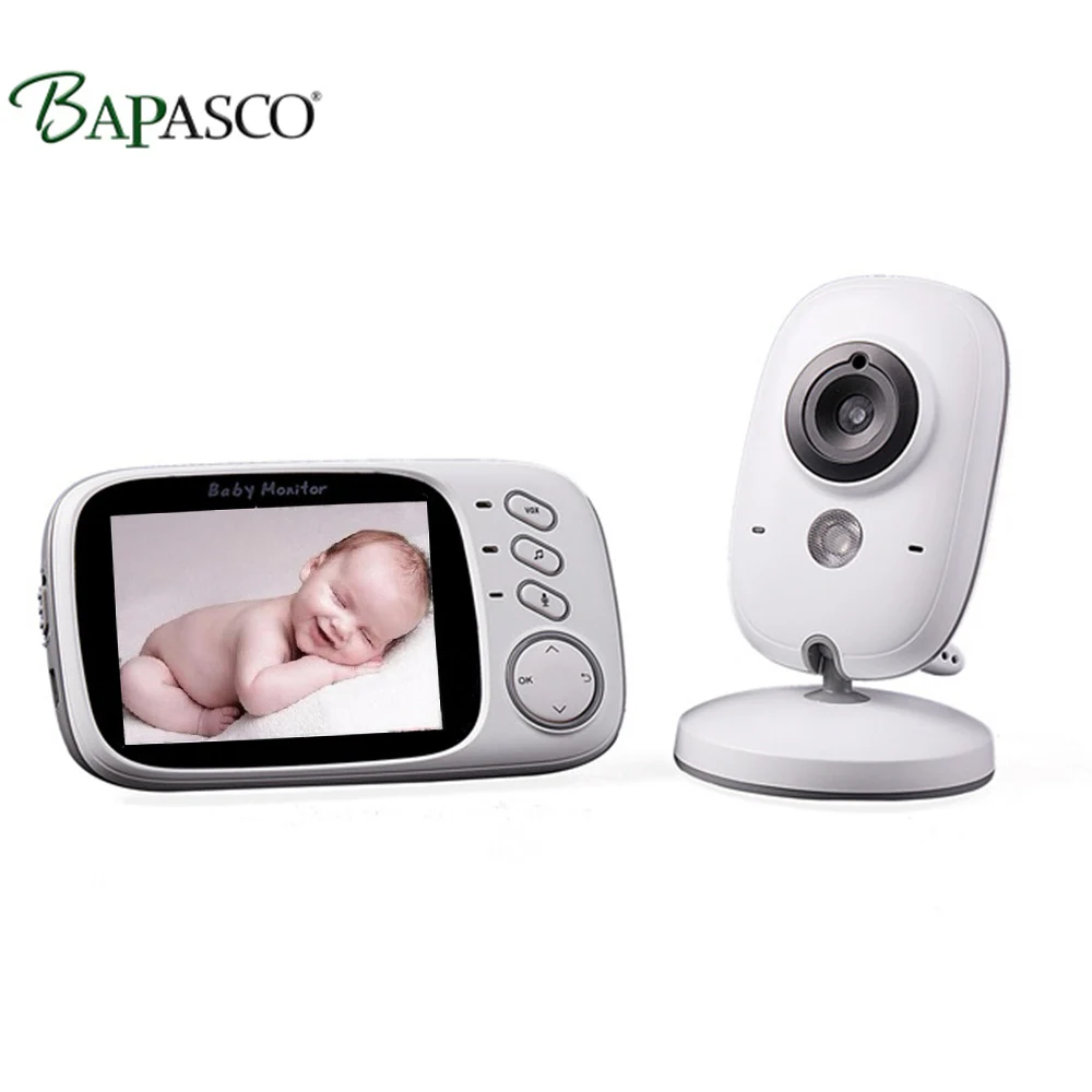

BAPASCO 3.2 inch digital wireless baby monitor two-way intercom temperature display music play baby care device