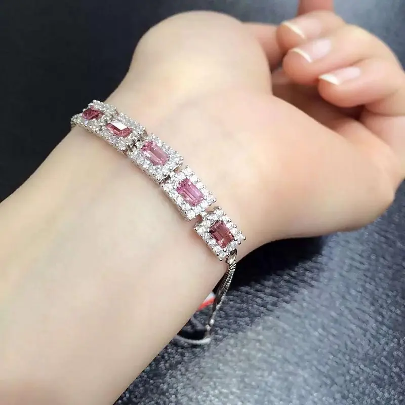 

2017 Sale Qi Xuan_Tourmalin Stones Luxury Bracelets_S925 Solid Silver Fashion Tourmaline Bracelets_Manufacturer Directly Sales