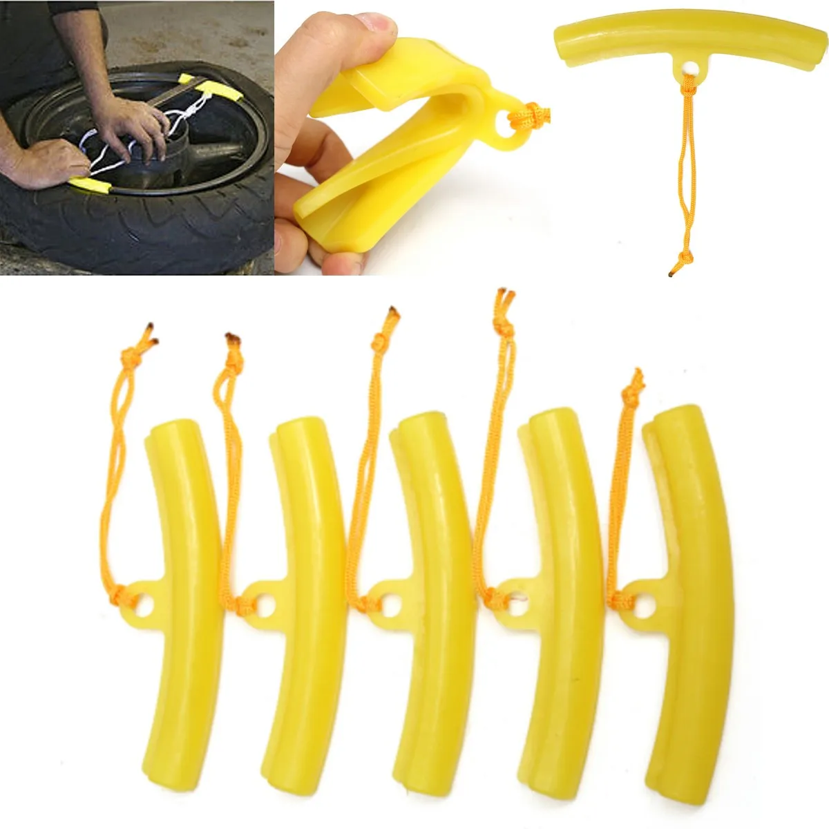 

5x Yellow Tire Changer Tool Guard Rim Protector Tyre Wheel Changing Rim Edge