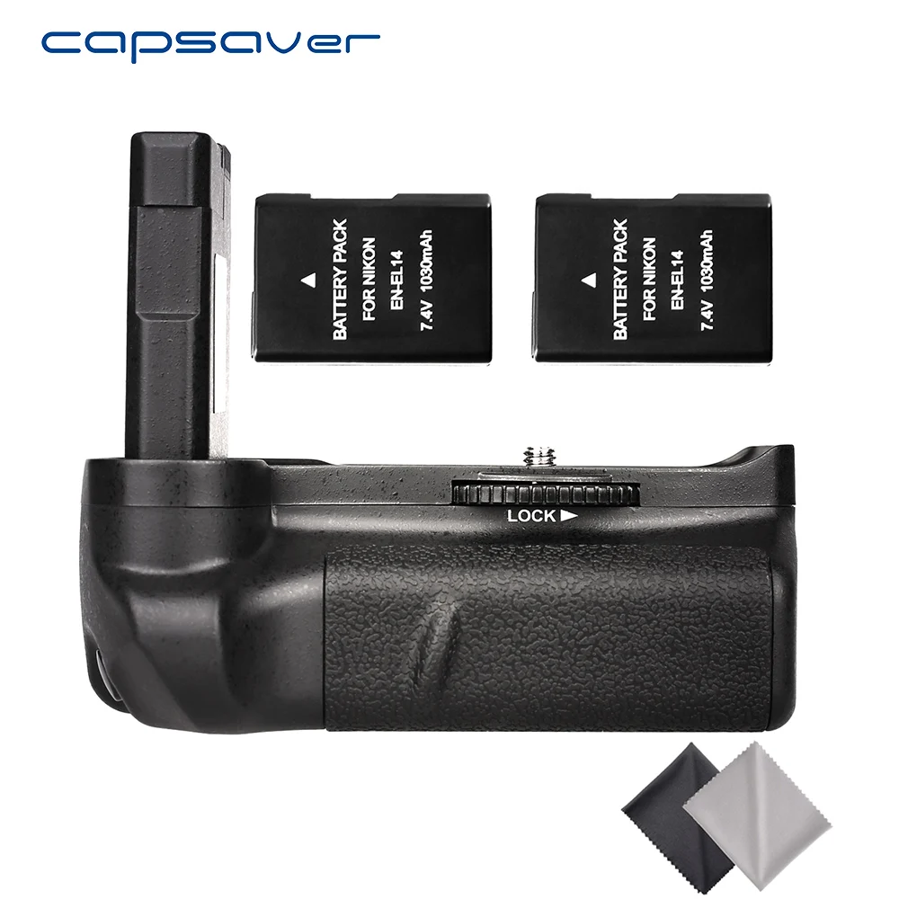 Capsaver Вертикальная Батарейная ручка с 2 шт EN-EL14 батареи для Nikon D5300 D5200 D5100 камера батарея держатель рукоятки комплект