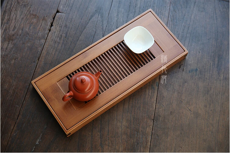 Бамбуковая чайная основа тележки, Настольный портативный путешествие поднос, классический показ и обслуживание, чайный набор кунг-фу, китайский стиль, ремесла