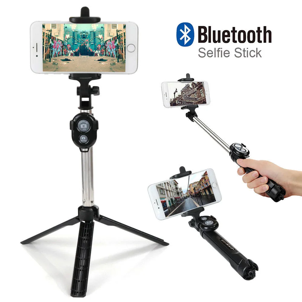 

2018 newest top selling Portable Extendable Selfie Stick Tripod Wireless Remote Bluetooth Shutter Fit IOS Android