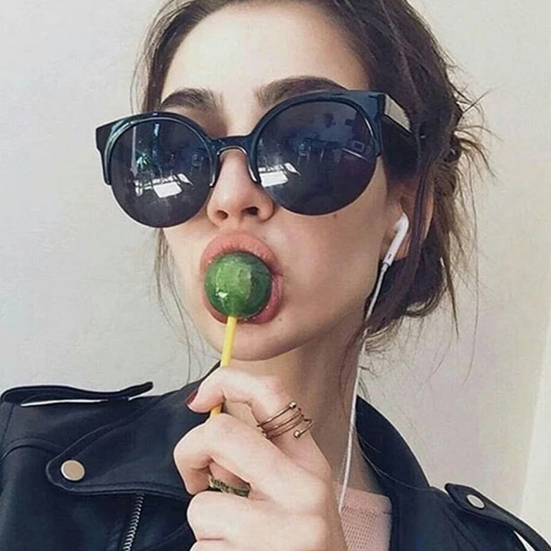 

CANCHANGE Fashion Retro Sunglasses Women Semi-circular Frame Sun Glasses Unisex Vintage Men Sunglasses Cat Eye oculos de sol