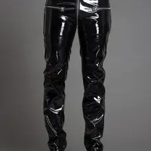 28-39 г. Весенние мужские новые модные Индивидуальные Дизайнерские строгие воры из лакированной кожи на молнии, штаны из искусственной кожи