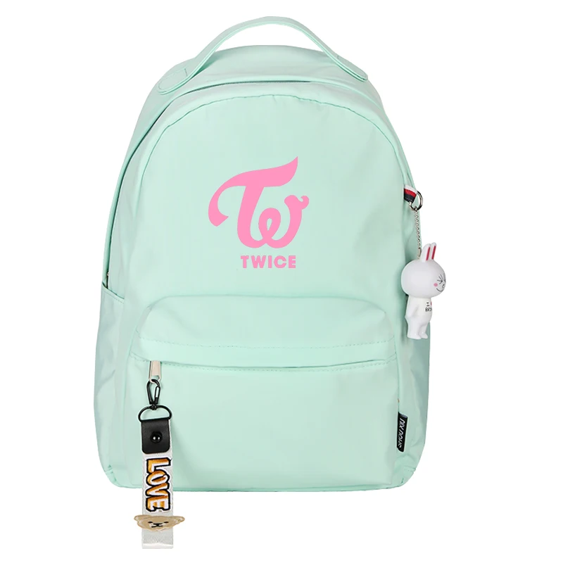 

Korean Group TWICE Girl Pink Backpack Candy Color Women Daypack Canvas School Bags for Teenage Girls Mochila Feminina Rugzak
