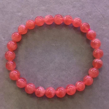 

Genuine Natural Rose Ice Rhodochrosite Gemstone 7.2mm Round Stretch Bracelets Women Love Rhodochrosite Beads Jewelry AAAAA