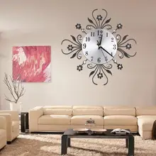 Винтажные металлические художественные настенные часы Роскошные Алмазные большие настенные петухи иглы часы Современный Цветочный дизайн домашний Декор Аксессуары для стен