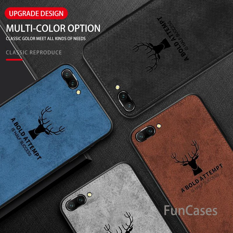 

Soft TPU Frame Embossed Deer Soft Cloth Cover Phone Case For Huawei Nova 3 3i P Smart Plus Mate20 lite Pro Honor 8X Max Y9 2018