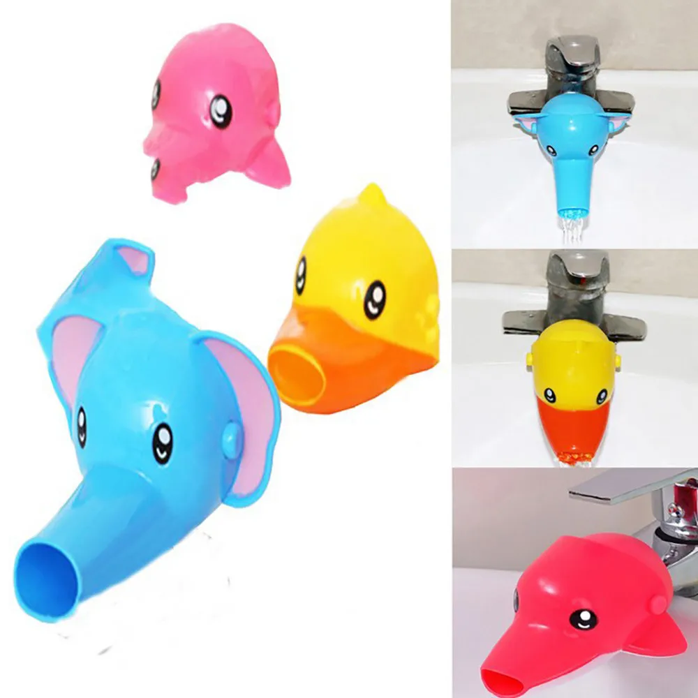 Cute Children Bathroom Water Extender Sink Faucet Chute Extender Kids Kitchen Washing Hands Baby Care Bath Brushes