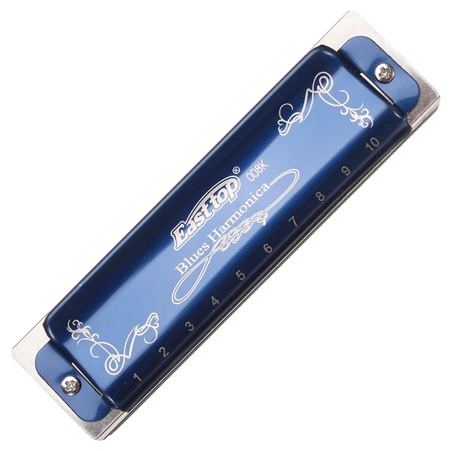 Tone C 10 Hole Mouth Organ Flute Blues Harmonica with Case Cover Box For Woodwind Musical Instruments Lovers Beginner Gift