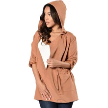 Autumn 2017 Turn Down Collar Casual Women Trench Adjustable Waist Slim Trench Coat With Hood Long Sleeve Leisure Coat Female XXL