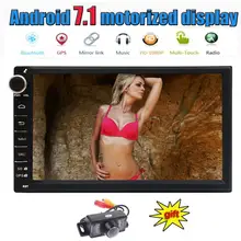 Octa Core Android Double Din Car Stereo Radio Bluetooth GPS Navigation 7” Support Bluetooth Wifi USB SD Subwoofer+Backup Camera