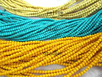 

free ship--bulk 4mm 20strands turquoise gemstone round ball oranger blue multicolor jewelry charm bead DIY