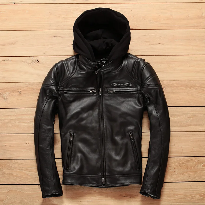 Épaisse Motard Veste En Noir Taille Moto Fit Vachette D'hiver Manteau Cuir Hommes 4xl Gratuite Grande Black Slim De Véritable Livraison 2019 zpqUGSMV