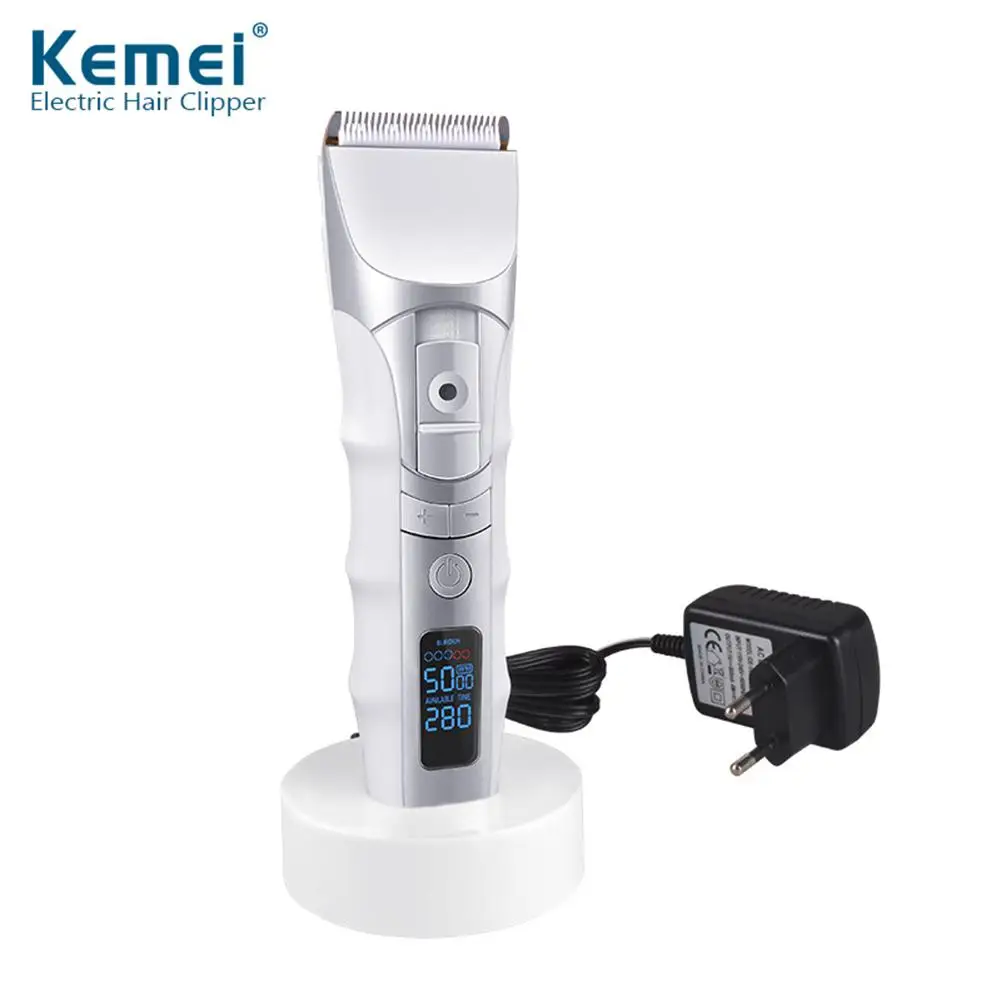 

LCD Display Li-ion Battery Professional Hair Clipper Electric Rechargeable Hair Trimmer Cutting Beard Machine Razor
